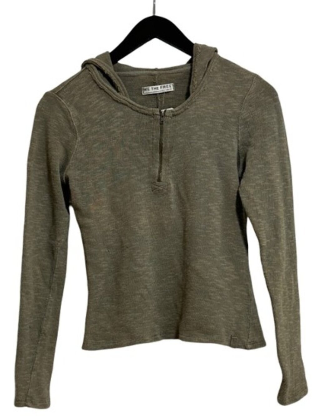 NWT Free People We the Free Speed Drive Hooded Long Sleeve in Caiman Olive - XS - Picture 6 of 9